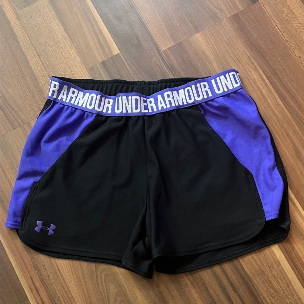 Under Armour Women's Athletic Shorts in Black and Purple